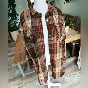 Caitefaso Womens Plaid Wool Jacket Button Down Long Sleeve